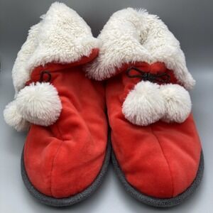 Women's Cuddle Duds Red Faux Fur Lined Slippers Medium Size 7/8